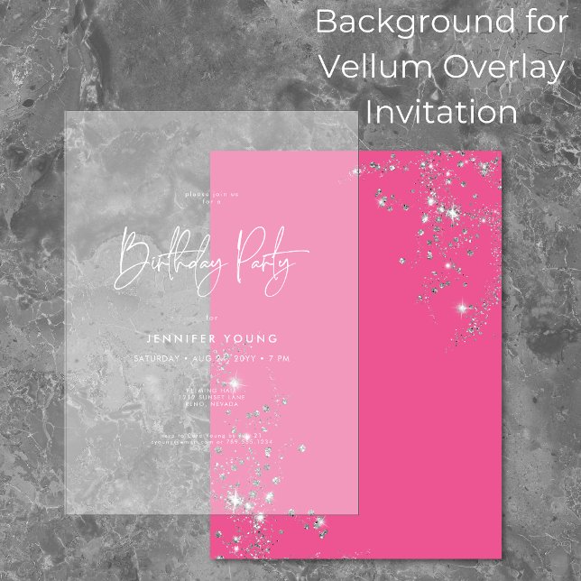 Convites Fundo de Aniversário Mínimo Moderno de Ouros Rosa (Criador carregado)