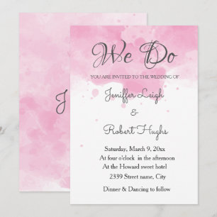 Convites Fundo de aquarela Casamento romântico