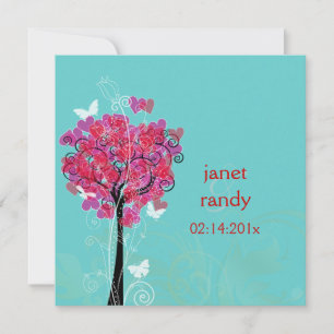 Convites Fundo de árvore/dia dos corações da pixDezines