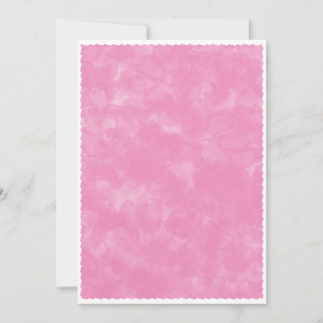 Convites Fundo de Chá de Bebê com Aquarela Rosa (Frente)