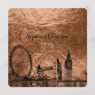 Convites Fundo de cobre urbano/faux de london PixDezines