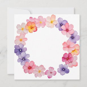 Convites Fundo de Coroa Floral Estilo Aquarela Flores