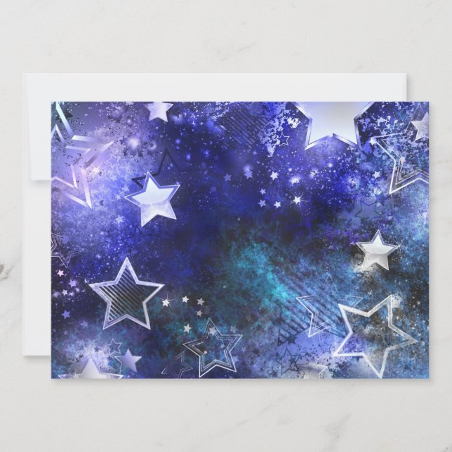 Convites Fundo de Espaço com Estrelas (Frente)