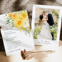 Fundo de Foto de Casamento com Rosa Floral Amarela