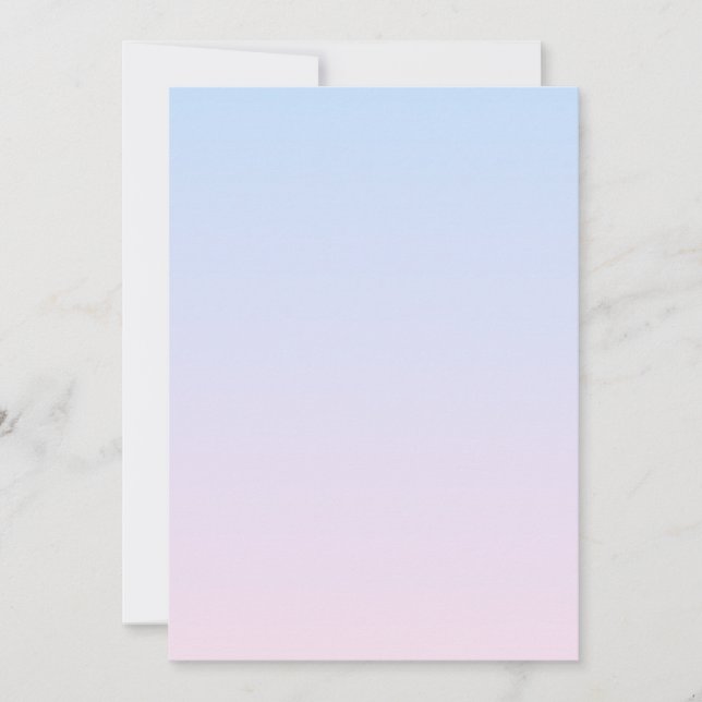 Convites Fundo de Gradação Cor-de-Rosa Pálido e Azul (Frente)