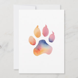 Convites Fundo de Impressão de Pata em Aquarela