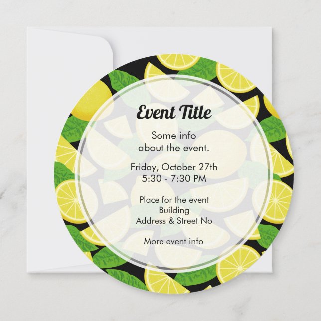 Convites Fundo de Limão (Verso)