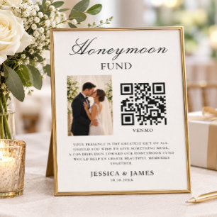 Convites Fundo de Lua de Mel Código QR e Foto Casamento