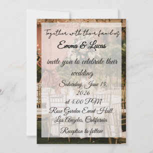 Convites Fundo de Mesa de Recepção de Casamento ao Ar Livre