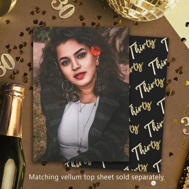 Convites Fundo de ouro preto 3aniversário de 30 anos (Criador carregado)