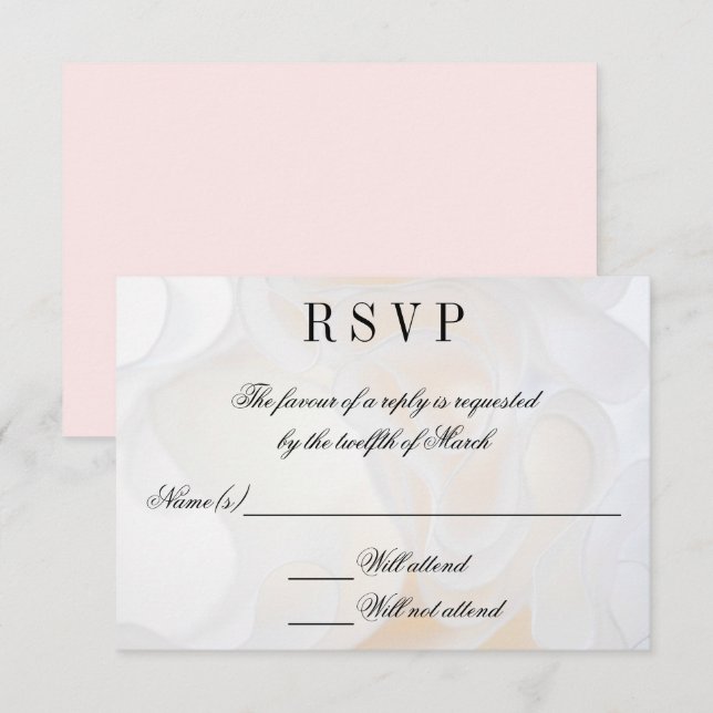 Convites Fundo de vestido de noiva - RSVP (Frente/Verso)