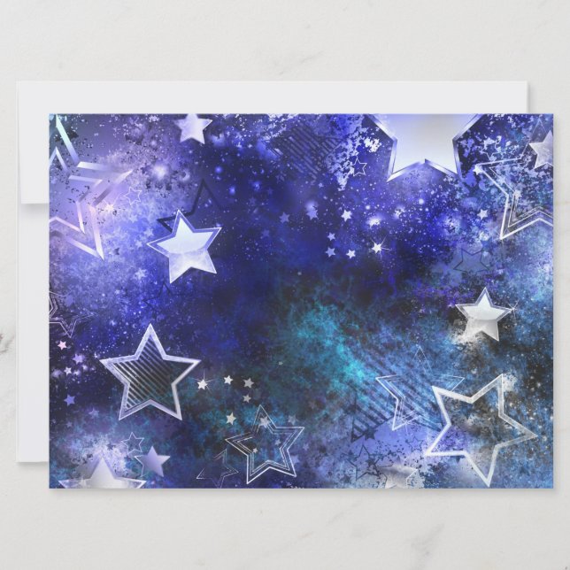 Convites Fundo Espacial com Estrelas (Frente)