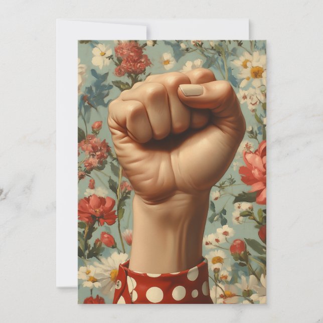 Convites Fundo Floral de Punho Negrito (Frente)