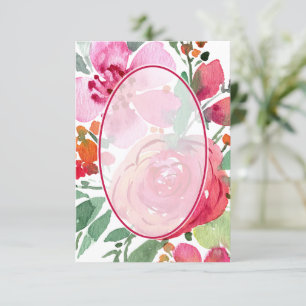 Convites Fundo floral rosa e vermelho em branco casamento  