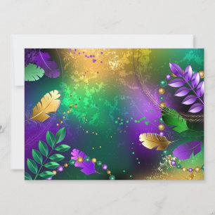 Convites Fundo márdi iridescente com miçangas
