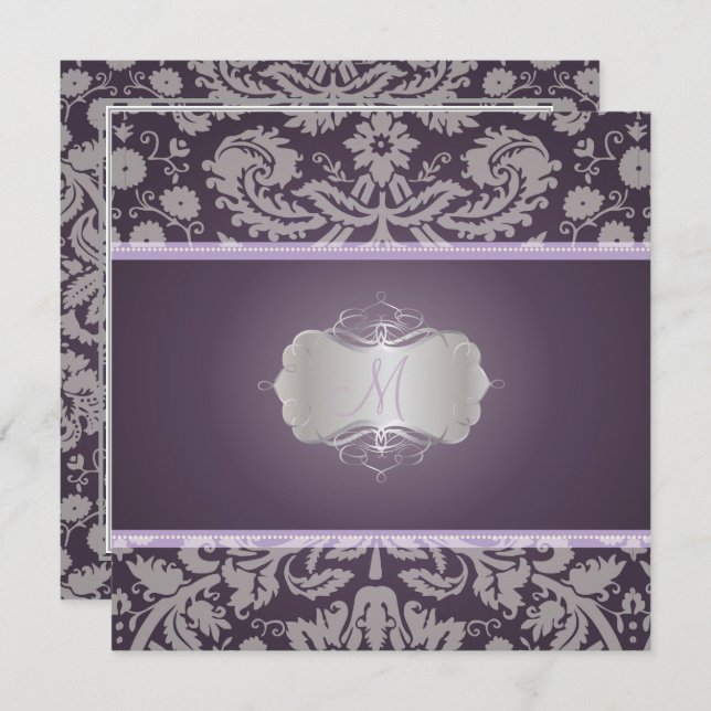 Convites Fundo PixDezines DESIREE DAMASK/DIY (Frente/Verso)