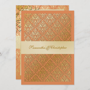 Convites Fundo PixDezines vavin damask/champagne/diy