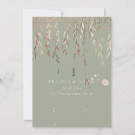 Convites Fundo PixDezines Willow/Faux Pink Dourado/DIY