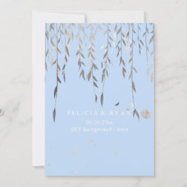 Convites Fundo PixDezines Willow/Faux Silver/DIY