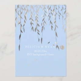 Convites Fundo PixDezines Willow/Faux Silver/DIY
