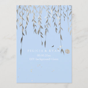 Convites Fundo PixDezines Willow/Faux Silver/DIY