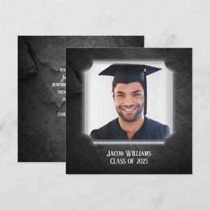 Convites Fundo preto da rocha com quadro da foto