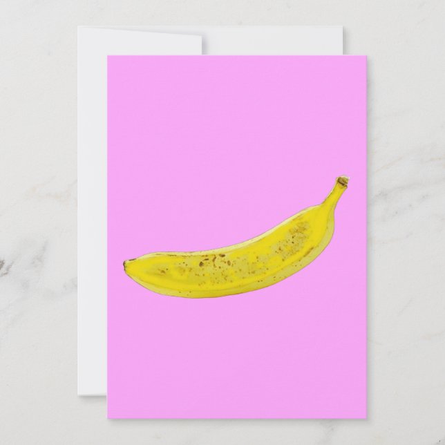 Convites Fundo rosa pop Art Banana (Frente)