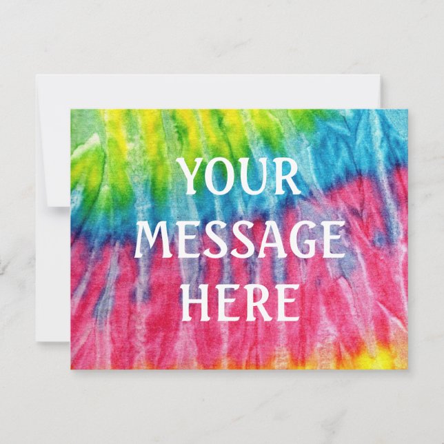 Convites Fundo tingimento tie dye - Personalize o seu (Frente)
