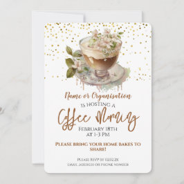 Convites Fundraiser De Café Floral