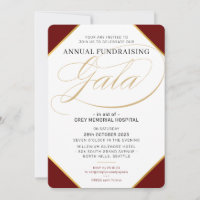FUNDRAISMO GALA elegante marrom-ouro-vermelho