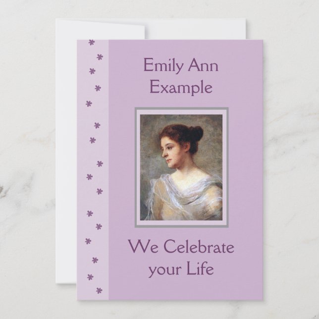 Convites Funeral/Acordar/Memorial Floral Personalizável (Frente)