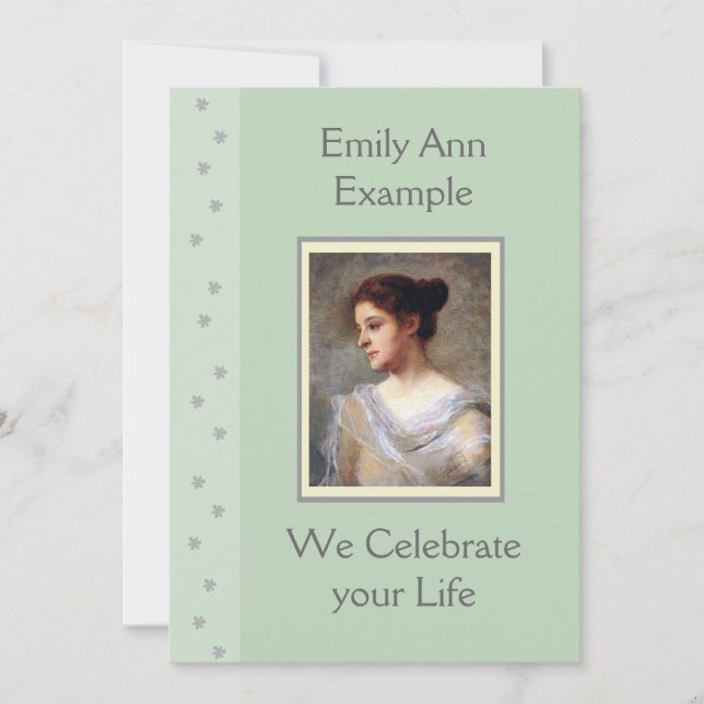 Convites Funeral/Acordar/Memorial Floral Personalizável (Frente)