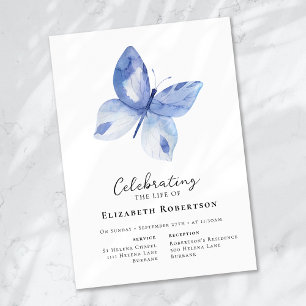 Convites Funeral Blue Butterfly