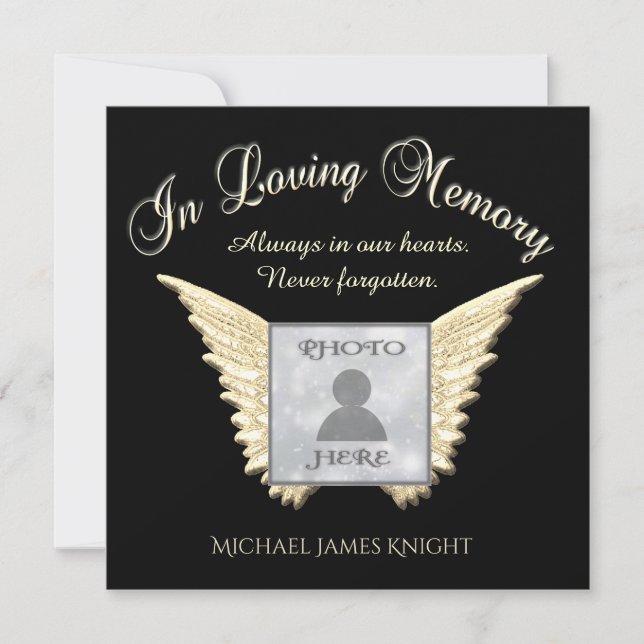 Convites Funeral / Celebração do Aviso de Vida (Frente)