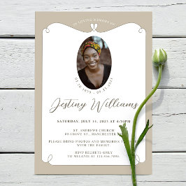 Convites Funeral de Foto de Memória Encantadora de Frame El