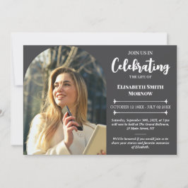 Convites Funeral de Foto Elegante - Celebração da Vida