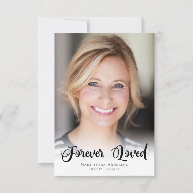 Convites Funeral de Foto Simples 3,5x5 Obrigado (Frente)