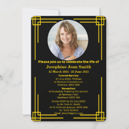 Convites Funeral de Quadro de Deco de Arte Minimalista Pers