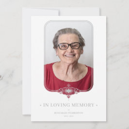 Convites Funeral Grey Ornamental Lace Effect Photo