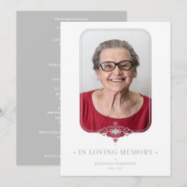 Convites Funeral Grey Ornamental Lace Effect Photo