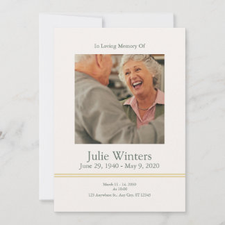 Convites Funeral Invitation Template – Beige & Green