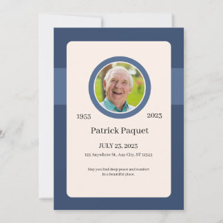 Convites Funeral Invitation Template – Dark Blue Memorial
