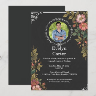 Convites Funeral Invitation Template Elegant Memorial