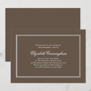 Convites Funeral memorável elegante clássico e simples