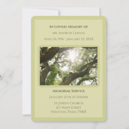 Convites Funeral Memorial De Árvores De Memória Verdes No A