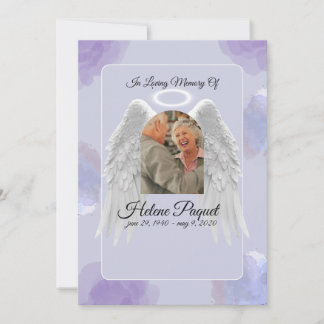 Convites Funeral Memorial Design Template – Angel Wings