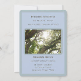 Convites Funeral Memorial Do Blue In Loving Memory Trees