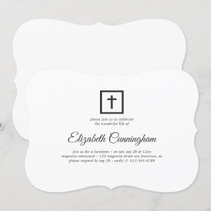 Convites Funeral Memorial Modern com Cruz Simples