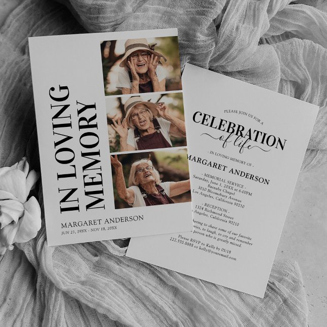 Convites Funeral Memorial Service 3 Foto (Criador carregado)