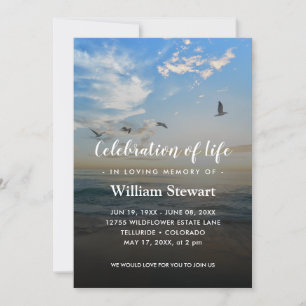 Convites Funeral Moderno   Celebração da praia